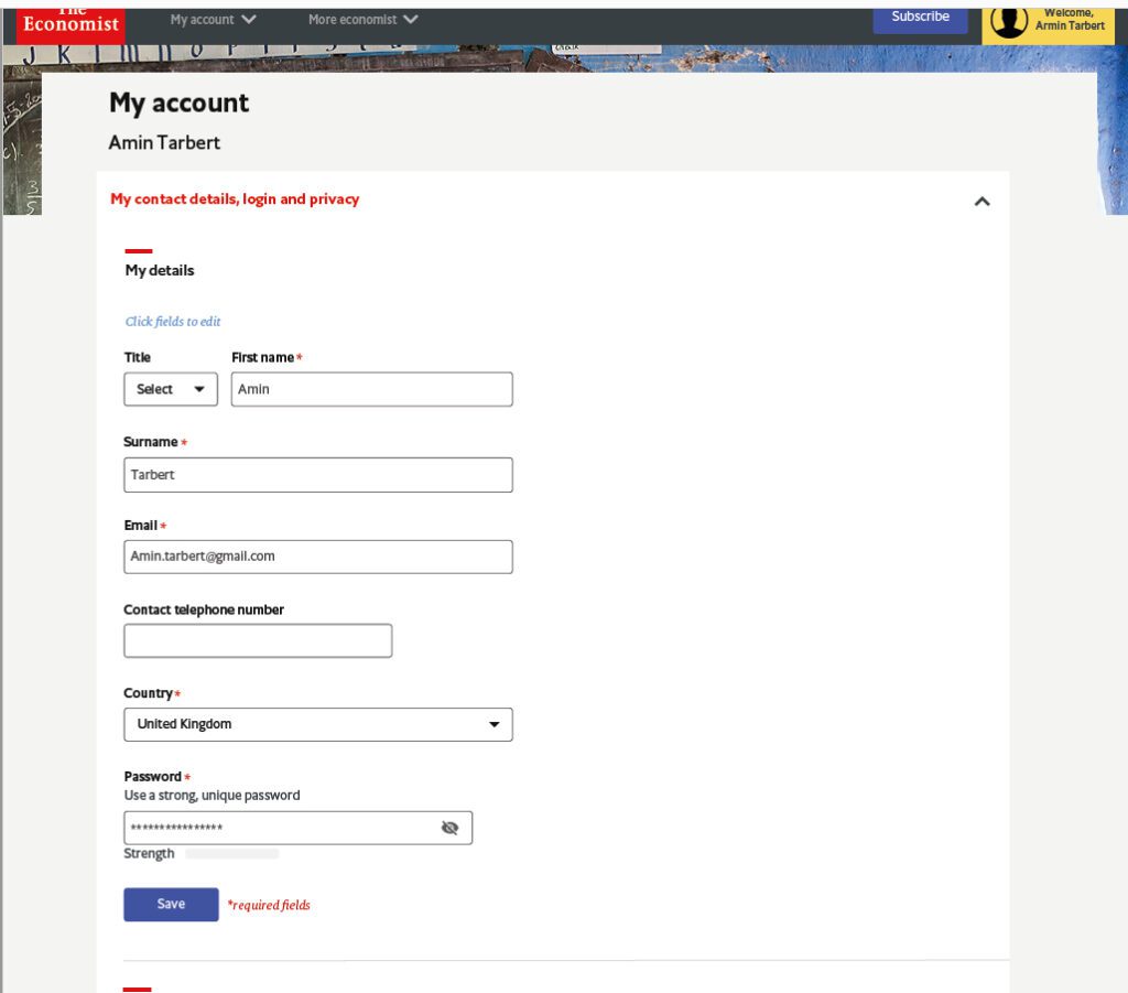 Edit My Account